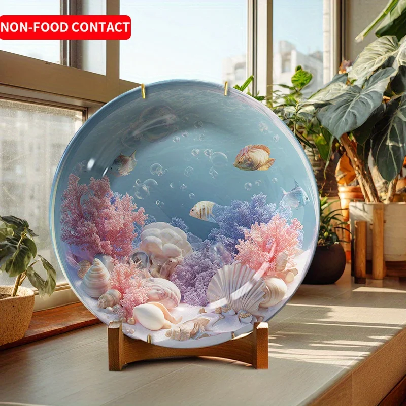 Marine Aquarium Design - Ceramic Sea-Themed Aquarium Plate & Wall