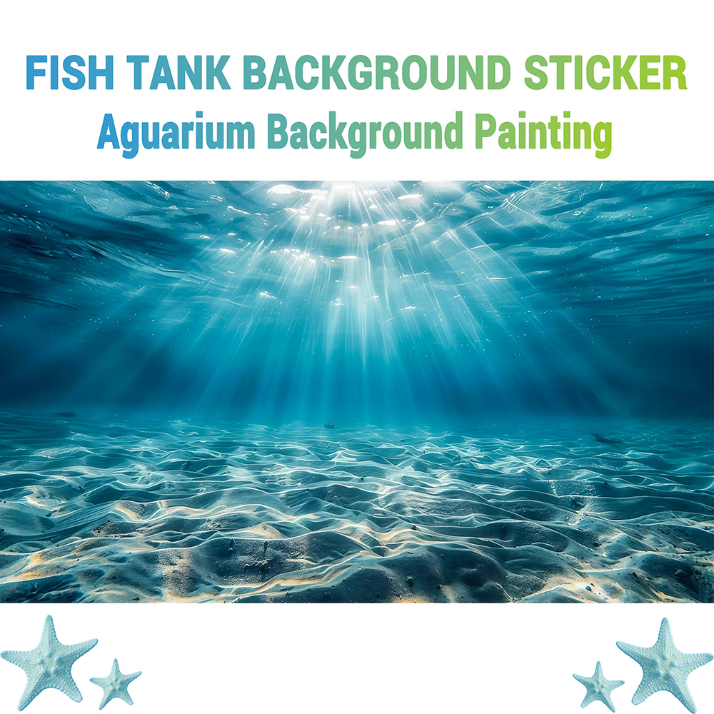 Marine Aquarium Glue - Blue Ocean Beach, Fish Tank Background