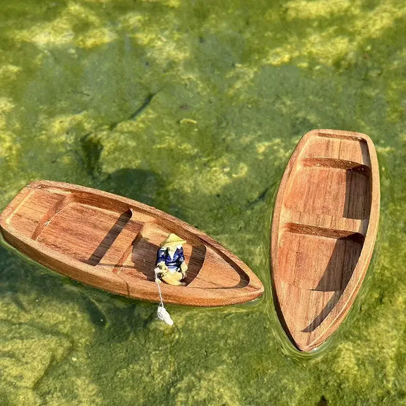 Aquarium Marineland - Handmade Wooden Boat Mini Floating Boat