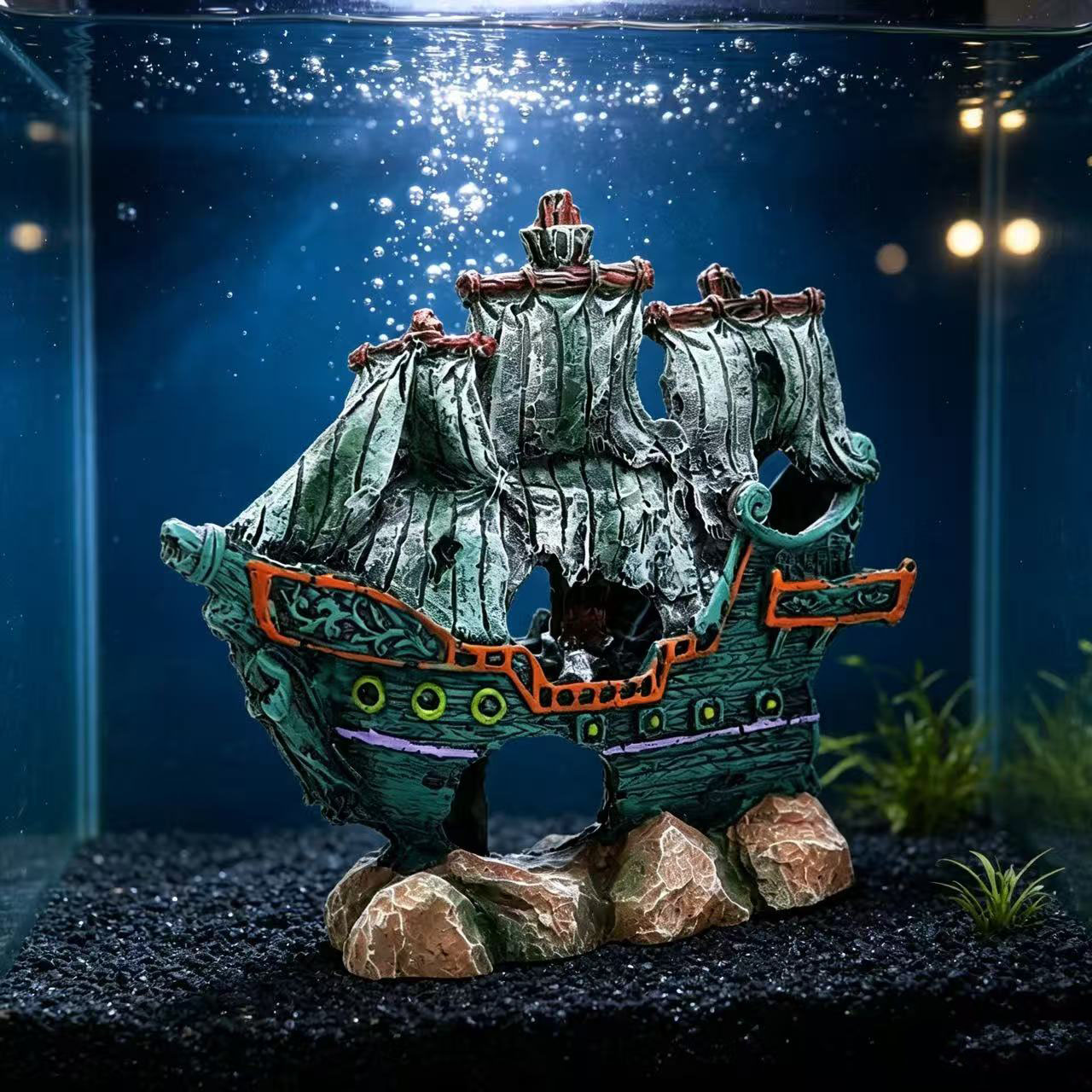 Aquarium Marineland - Aquarium Fish Tank Landscape Sailboat Wreck