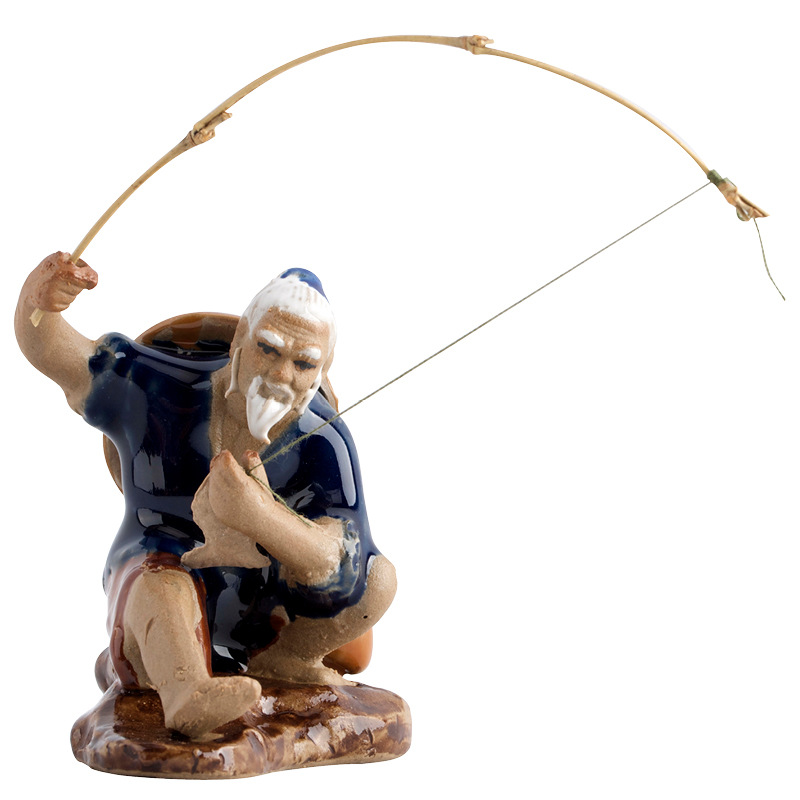 Aquarium Marineland - Ceramics Fisherman Boat Figurines for Aquarium