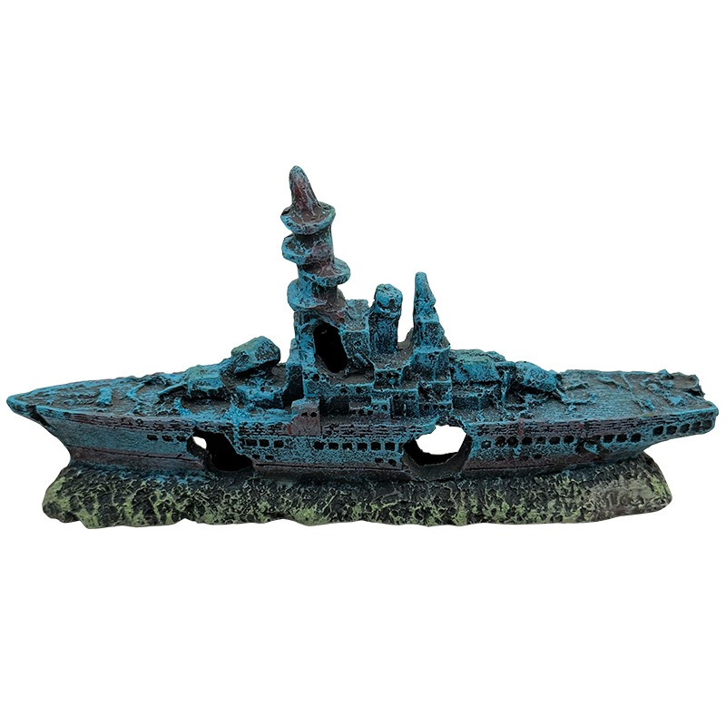 Resin Damaged Navy War Boat Sh - Aquarium Marineland 评论和价格
