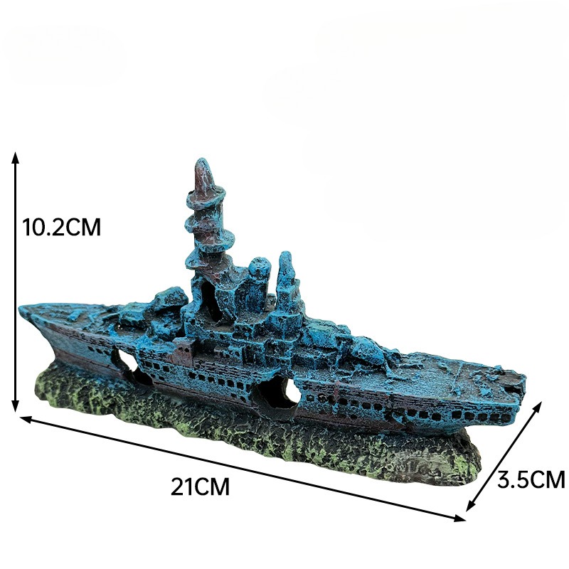 Resin Damaged Navy War Boat Sh - Aquarium Marineland 评论和价格