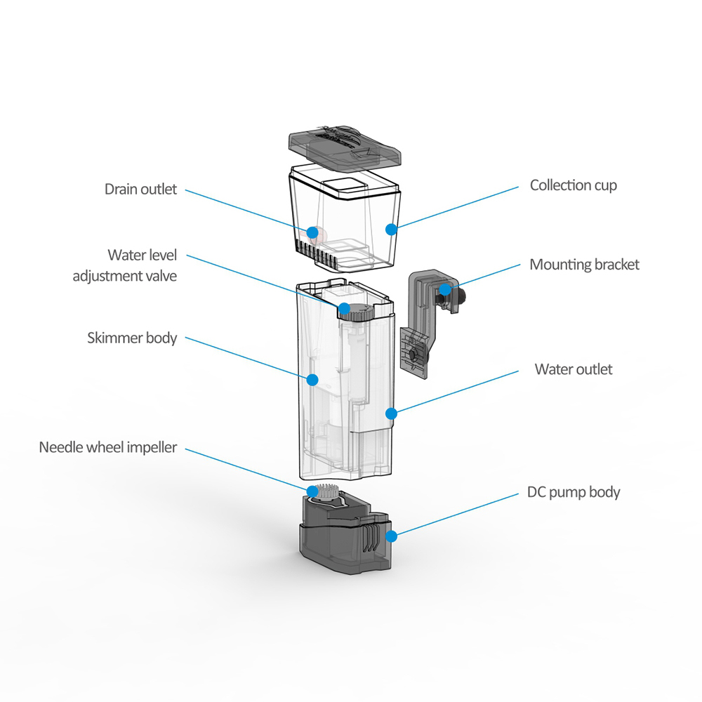 Internal Nano Skimmer Mini Q 1 - Marine Aquarium Protein Skimmer 评论和价格