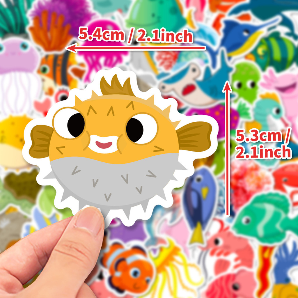 50Pcs Marine Life Stickers - C - Marine Aquarium Design 评论和价格