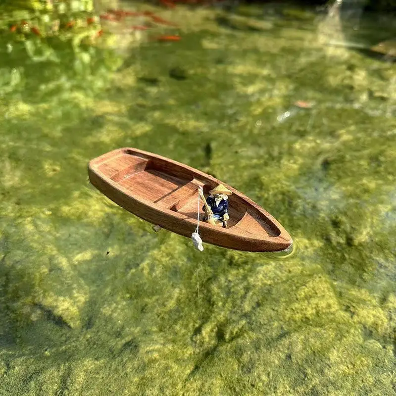 Handmade Wooden Boat Mini Floa - Aquarium Marineland 评论和价格
