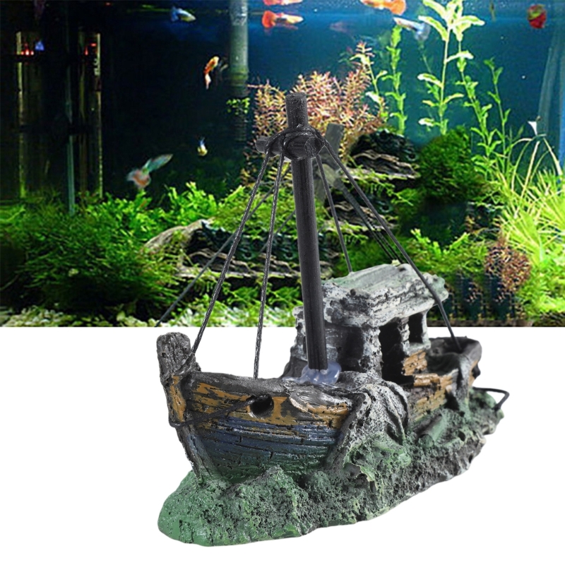 Aquarium Sunken Ship Decoratio - Aquarium Marineland 评论和价格