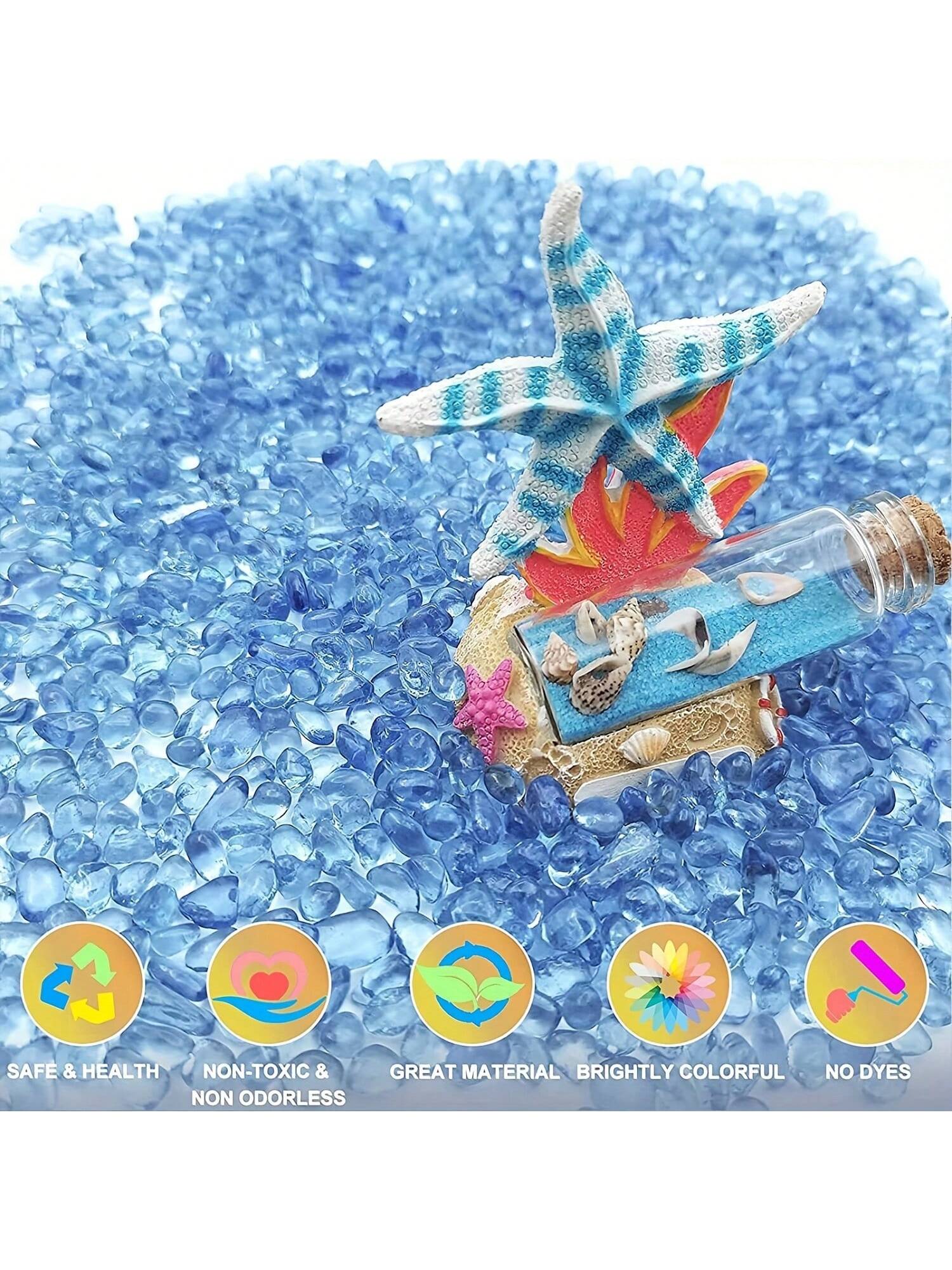 Blue Glass Gravel 3 4mm Aquari - Marine Aquarium Gravel 评论和价格